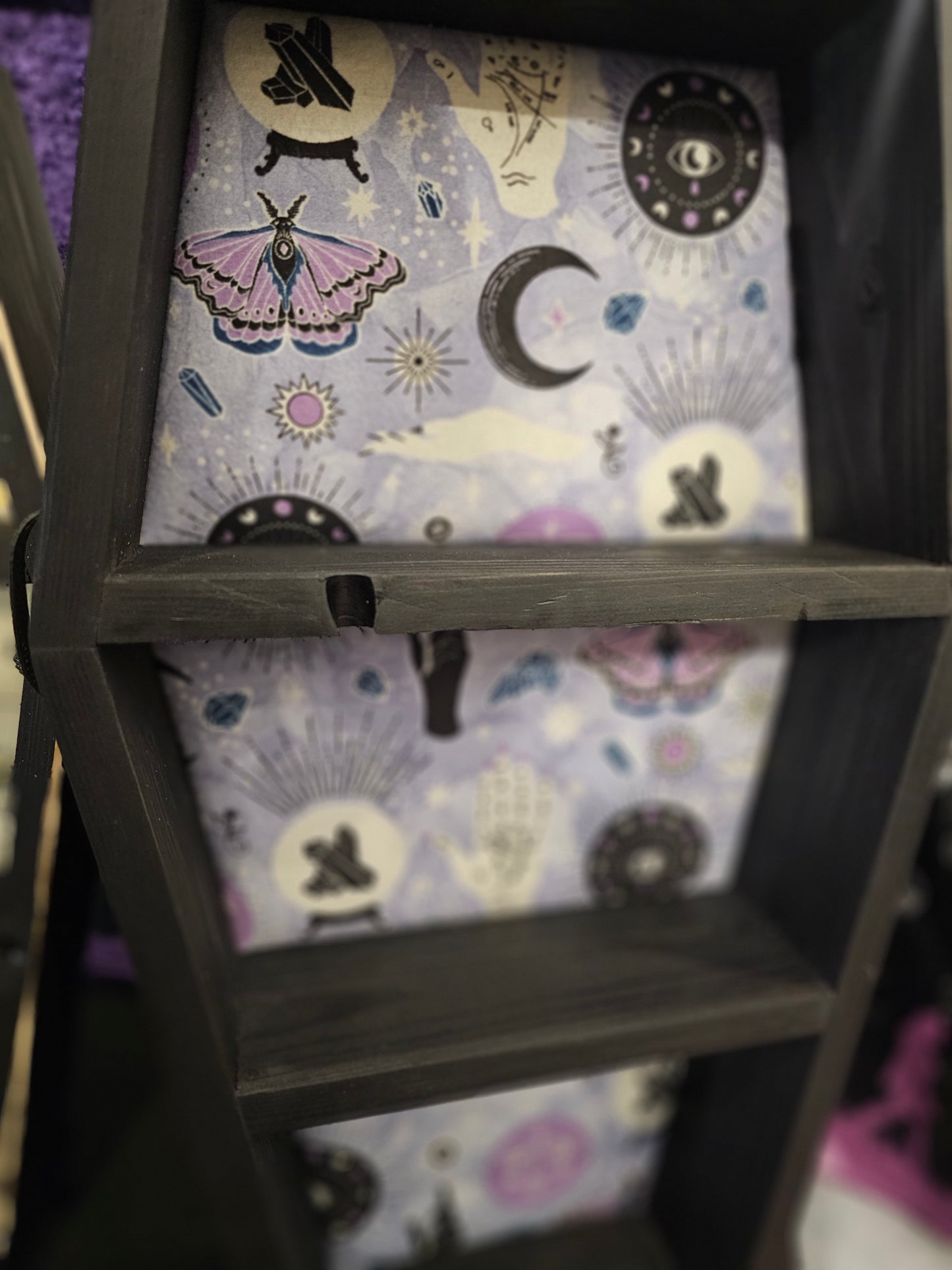 2 ft coffin shelf "Purple Witchy"