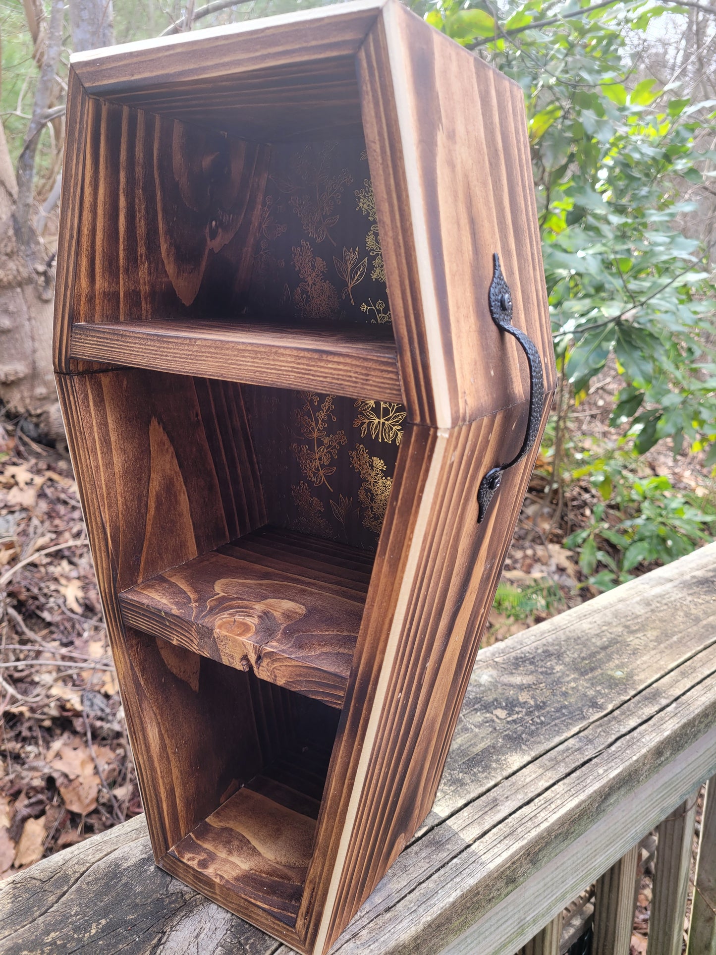 Coffin Shelf - Golden Floral