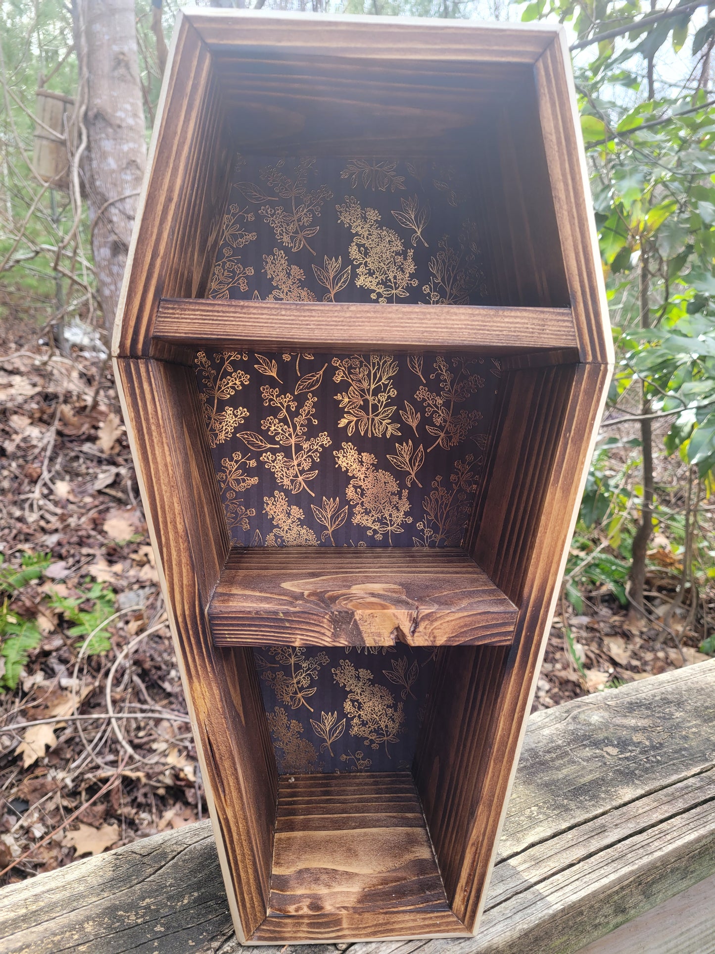 Coffin Shelf - Golden Floral